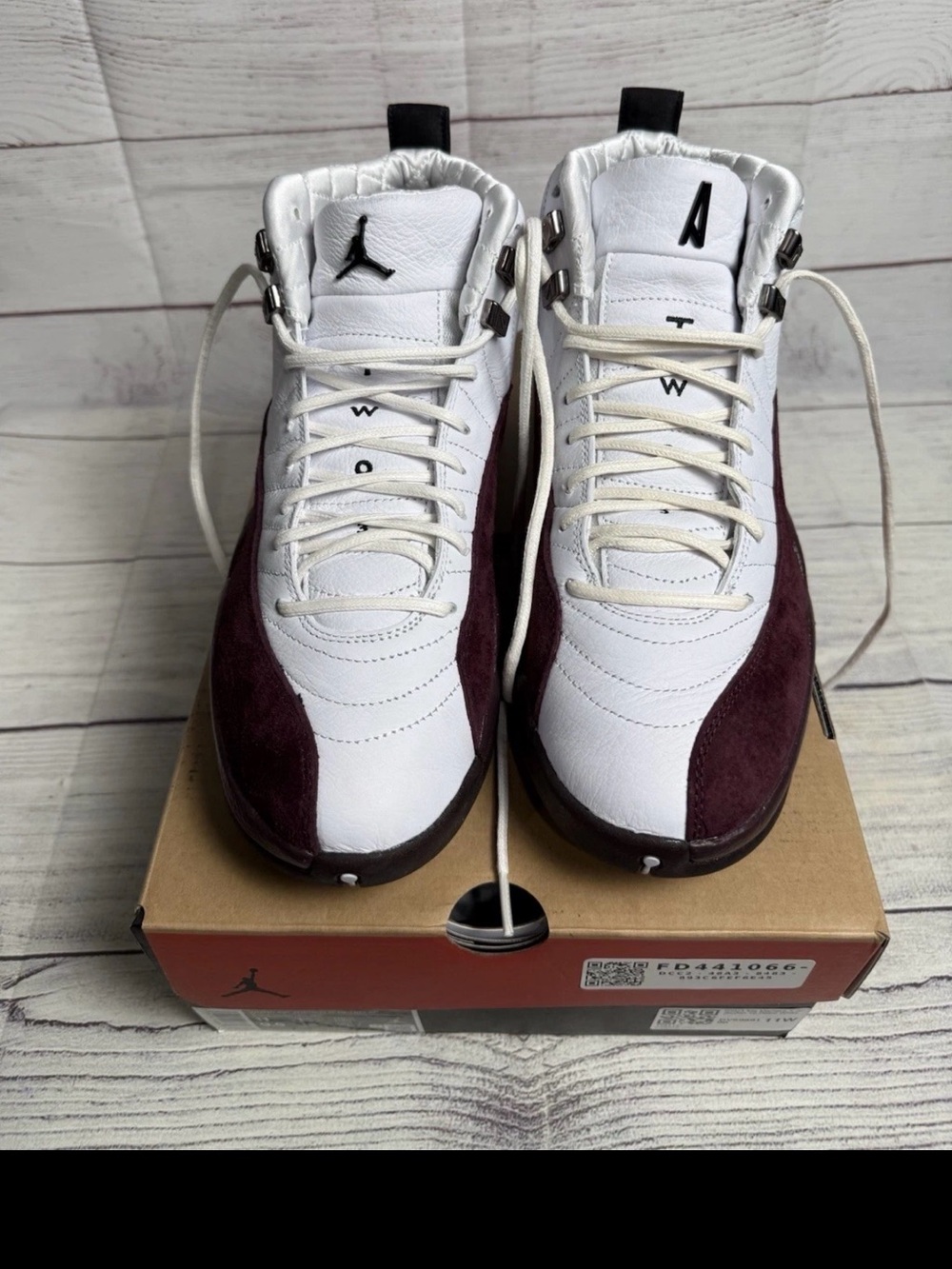 Air Jordan 12 Retro SP A Ma Maniére White Burgundy Size 11W / 9.5M DV6989-100
